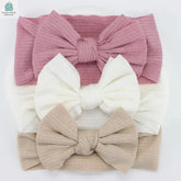 3Pcs/Lot Knit Baby Headband Bow Newborn Elastic Soft NylonPleasant Product