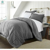 CA King Size 8-Piece Microfiber Reversible Bed-in-a-Bag Comforter Set in Grey-0