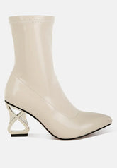 Gaias Fantasy Heel Patent Faux Leather Boots-0