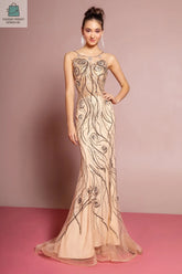 Long Dress with Embroidered Detailing-0