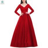 Long Sleeve Heavy Bead Ball Dress WomenPleasant Product