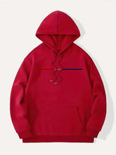 Men's casual long sleeved red hoodie made from 100% polyester for autumn and winter wear