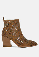 Omishi Stud Embellished Ankle Boots-0