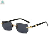 Men's stylish rectangle sunglasses with black plastic frame and gradient dark lenses