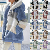Jacket for Women Plush Pocket Hooded r Loose Lady Outerwear Coat Pleasant Product Express Inc
