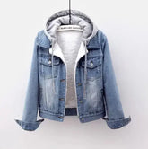 Women's Denim Coat Hooded Single Breasted Button Jackets Pleasant Product Express Inc