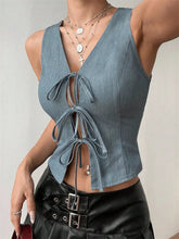 V-neck Lace Up Tops Women's Summer Streetwear Fashion Crop Top Pleasant Product Express Inc