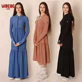 Woman Pullover Hoodie Maxi Dress with Zip Pleasant Product Express Inc