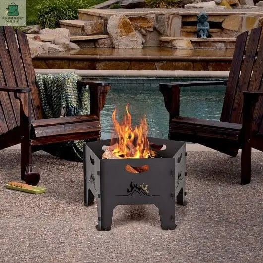 19 Inches Collapsible Portable Plug Fire Pit with Storage Bag-0