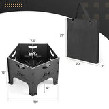 19 Inches Collapsible Portable Plug Fire Pit with Storage Bag-2