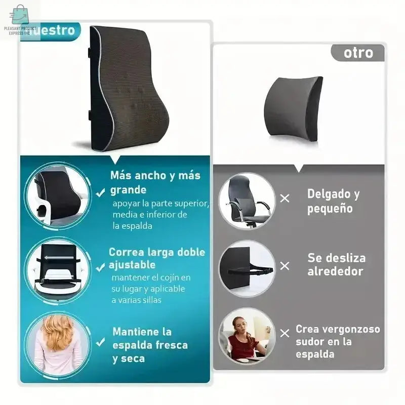1pc Memory Foam Non-Slip Car Seat Cushion for Office and Gaming ChairsPleasant Product