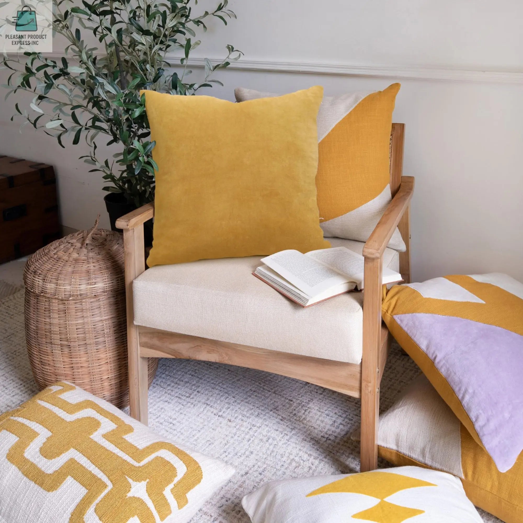 20" Yellow Throw Pillow-5