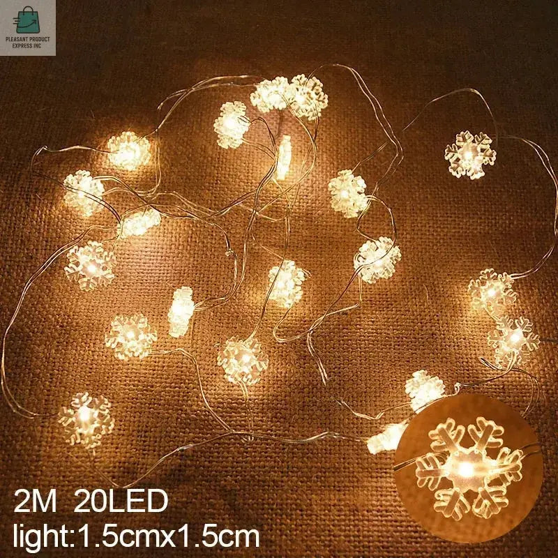 2M 20LED Santa Claus Snowflake LED Light String ChristmasPleasant Product