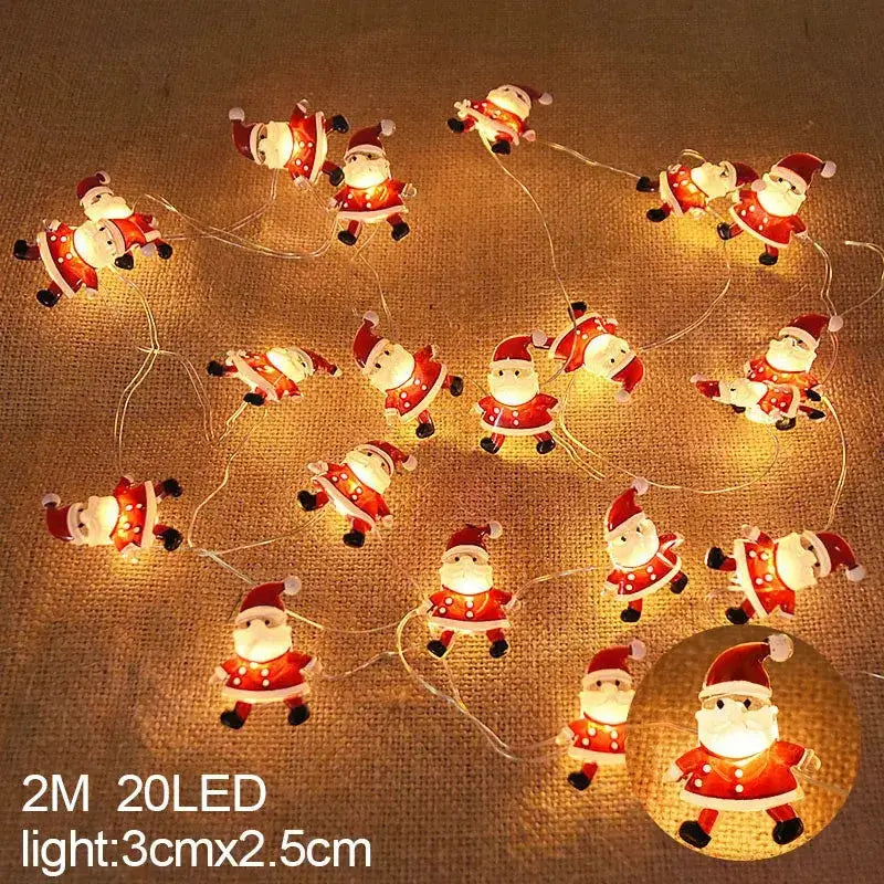2M 20LED Santa Claus Snowflake LED Light String ChristmasPleasant Product