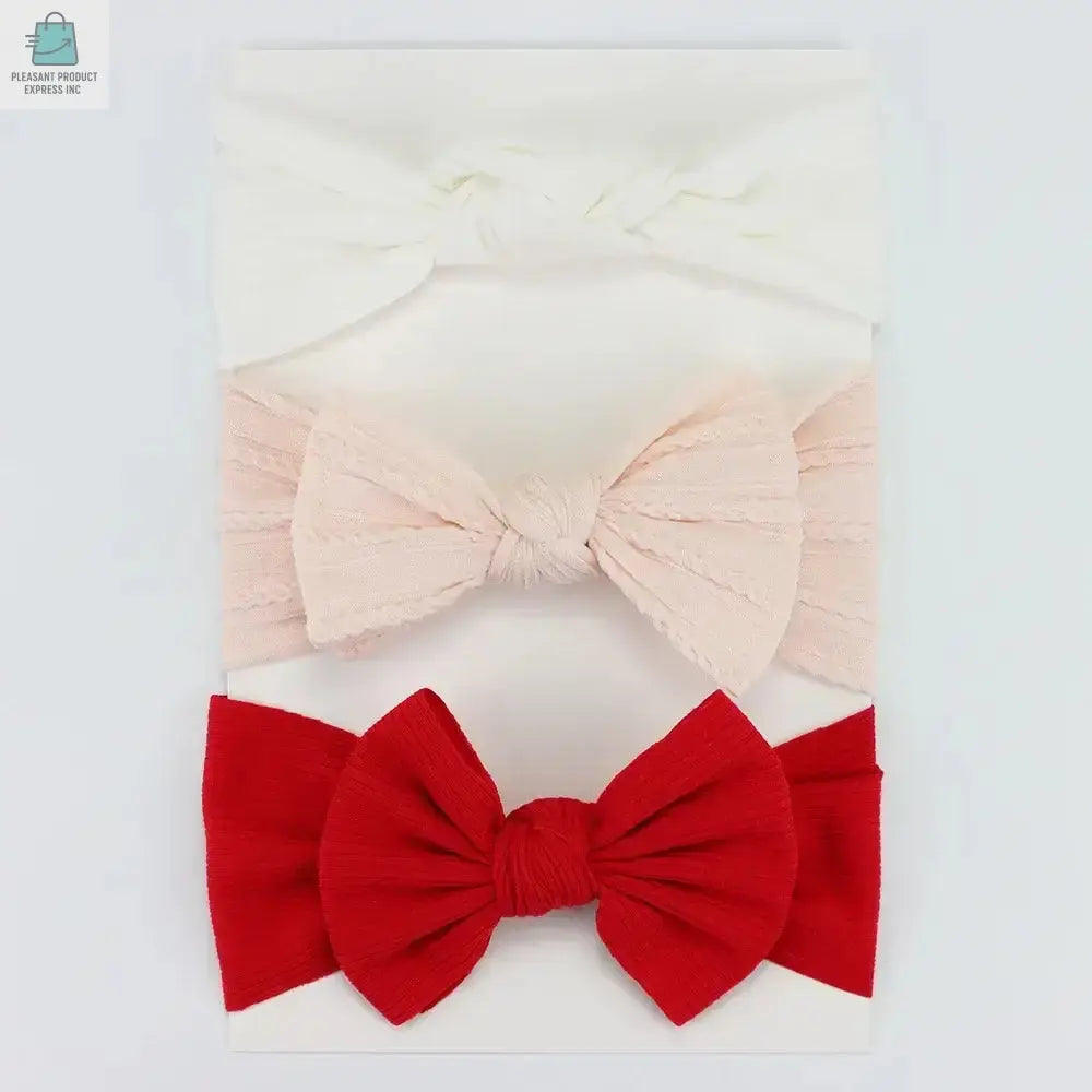 3Pcs/Lot Knit Baby Headband Bow Newborn Elastic Soft NylonPleasant Product