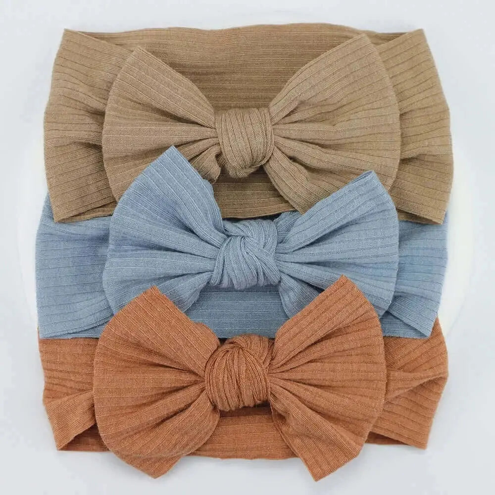3Pcs/Lot Knit Baby Headband Bow Newborn Elastic Soft NylonPleasant Product