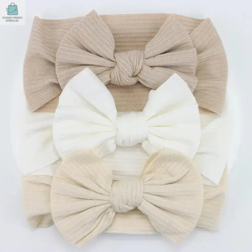 3Pcs/Lot Knit Baby Headband Bow Newborn Elastic Soft NylonPleasant Product
