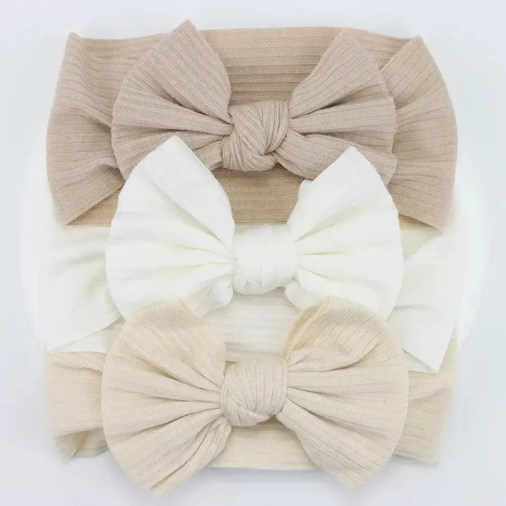 3Pcs/Lot Knit Baby Headband Bow Newborn Elastic Soft NylonPleasant Product