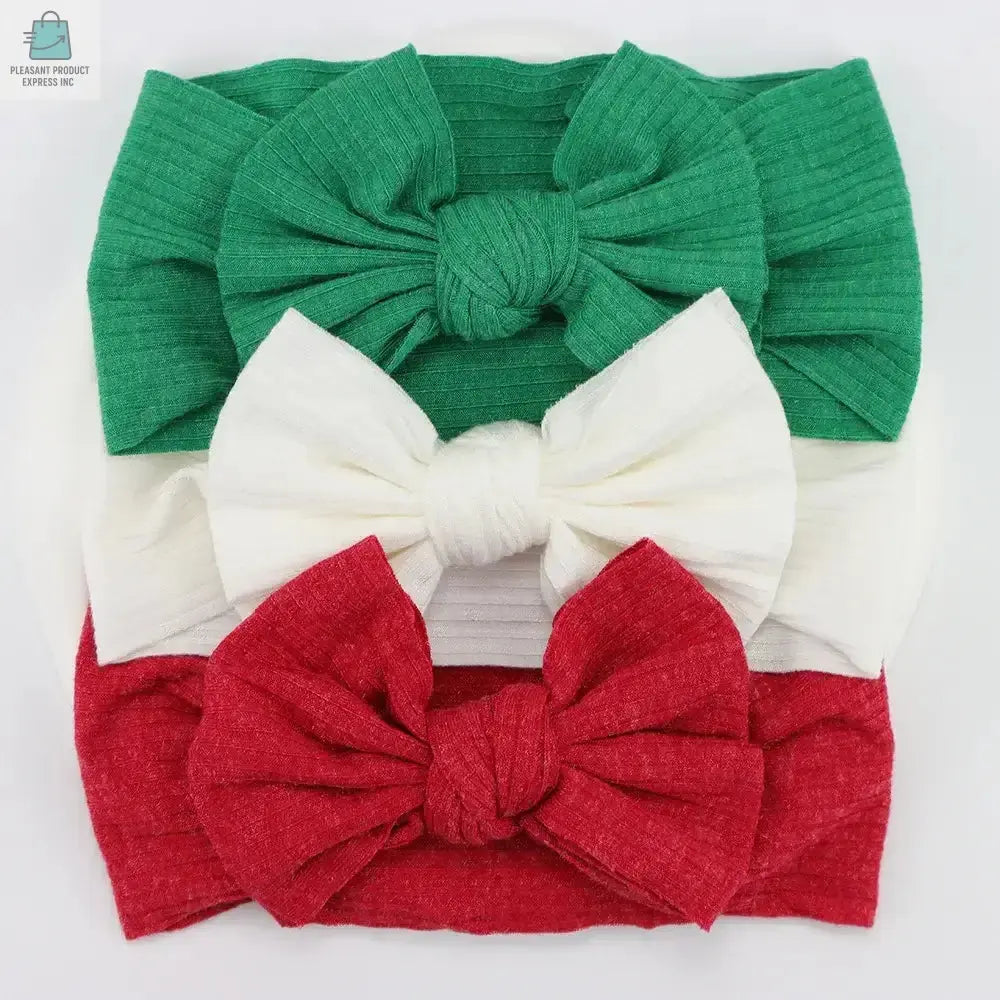 3Pcs/Lot Knit Baby Headband Bow Newborn Elastic Soft NylonPleasant Product