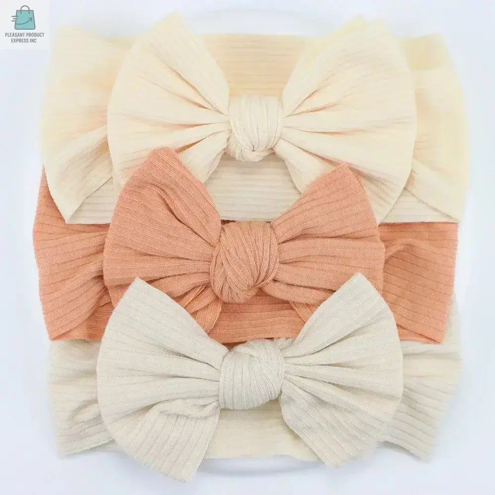3Pcs/Lot Knit Baby Headband Bow Newborn Elastic Soft NylonPleasant Product