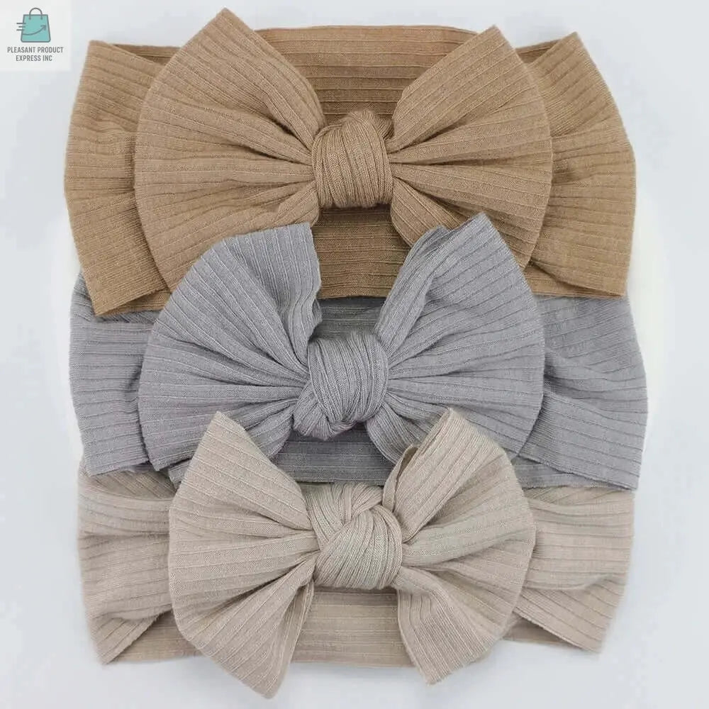 3Pcs/Lot Knit Baby Headband Bow Newborn Elastic Soft NylonPleasant Product