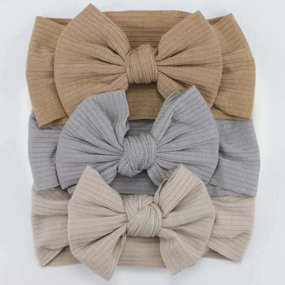 3Pcs/Lot Knit Baby Headband Bow Newborn Elastic Soft NylonPleasant Product