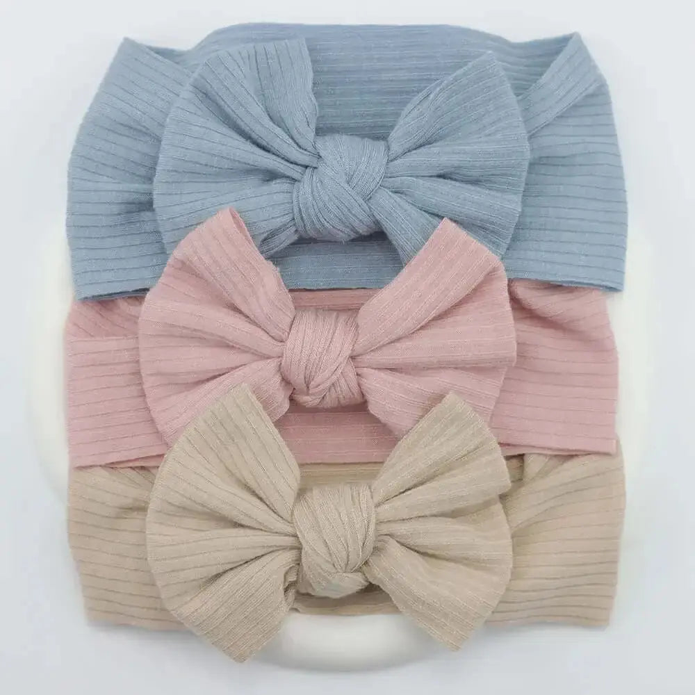3Pcs/Lot Knit Baby Headband Bow Newborn Elastic Soft NylonPleasant Product