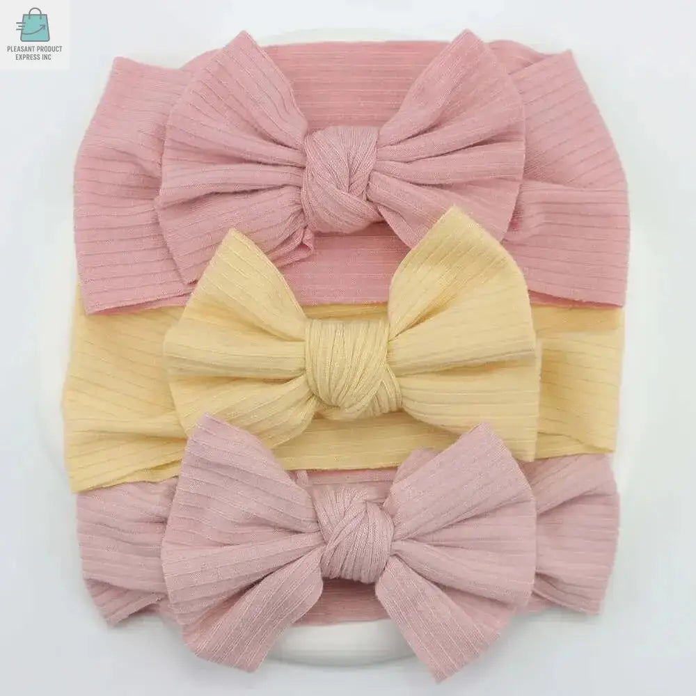 3Pcs/Lot Knit Baby Headband Bow Newborn Elastic Soft NylonPleasant Product