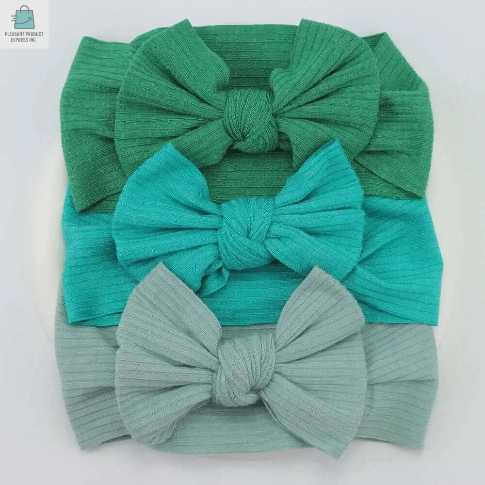 3Pcs/Lot Knit Baby Headband Bow Newborn Elastic Soft NylonPleasant Product
