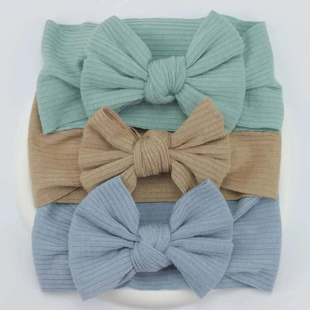 3Pcs/Lot Knit Baby Headband Bow Newborn Elastic Soft NylonPleasant Product