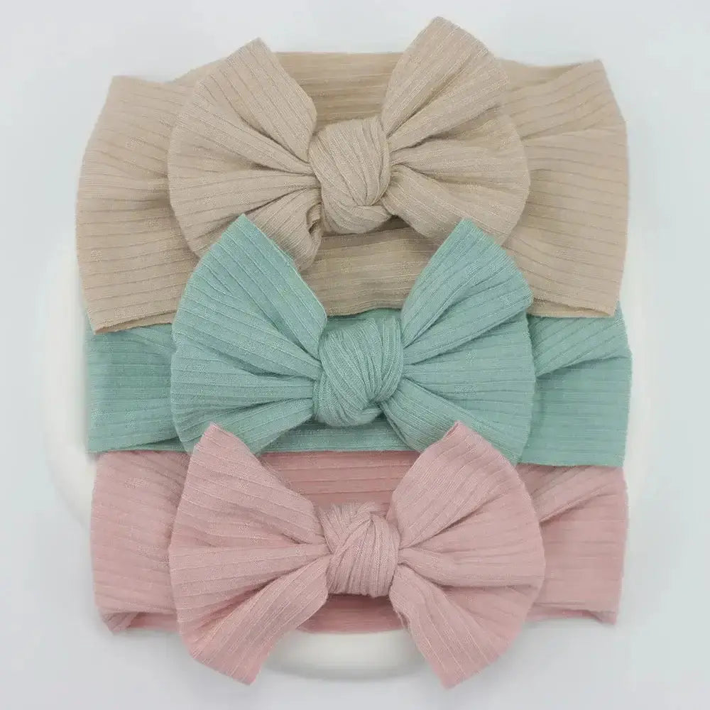 3Pcs/Lot Knit Baby Headband Bow Newborn Elastic Soft NylonPleasant Product