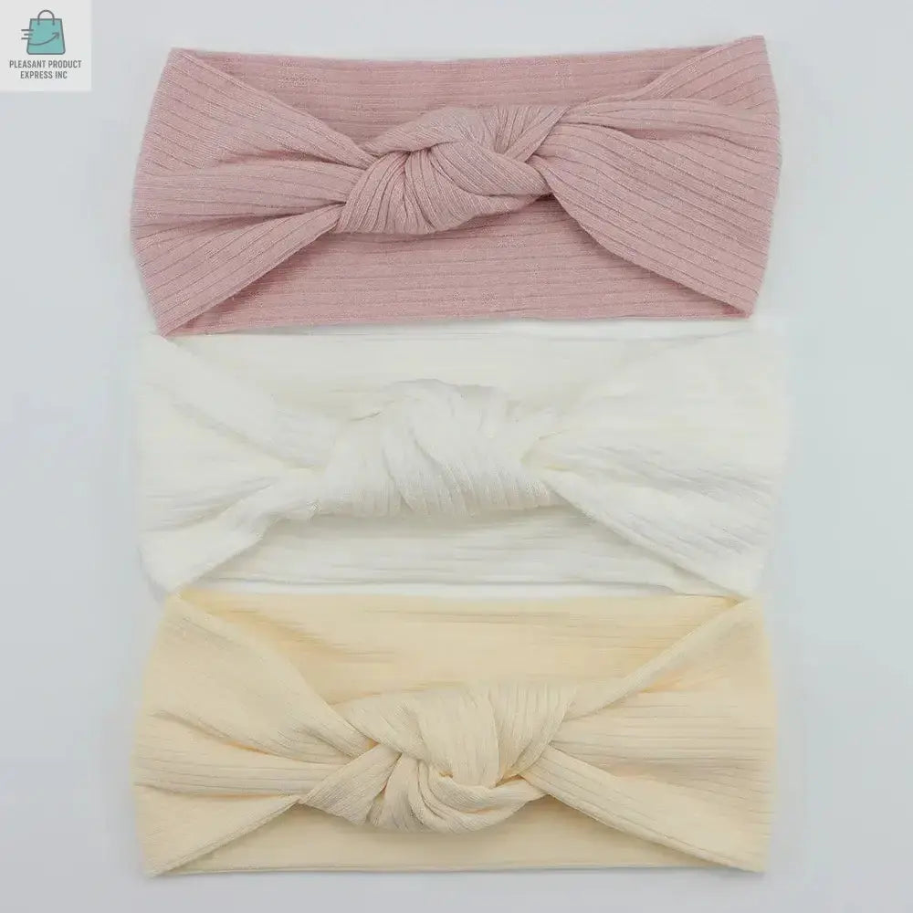 3Pcs/Lot Knit Baby Headband Bow Newborn Elastic Soft NylonPleasant Product