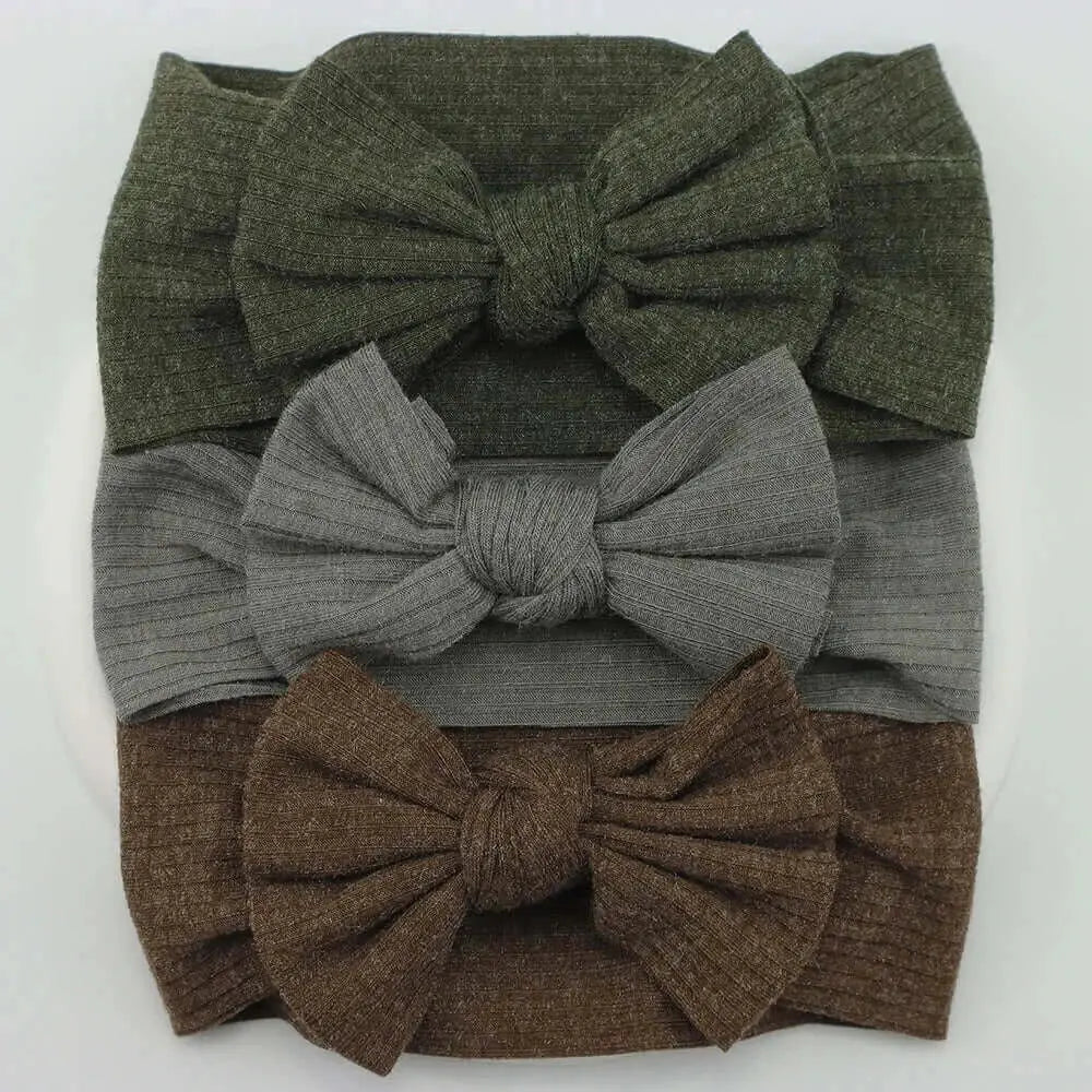 3Pcs/Lot Knit Baby Headband Bow Newborn Elastic Soft NylonPleasant Product