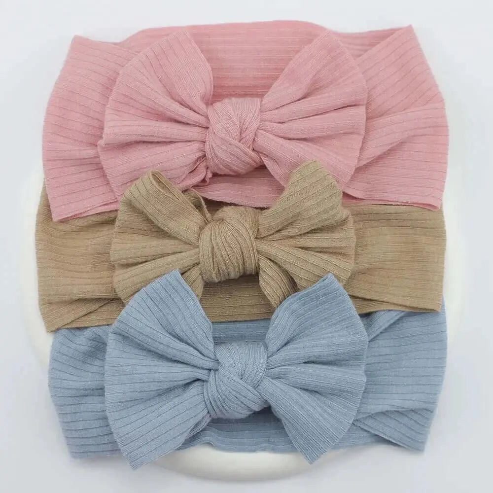 3Pcs/Lot Knit Baby Headband Bow Newborn Elastic Soft NylonPleasant Product