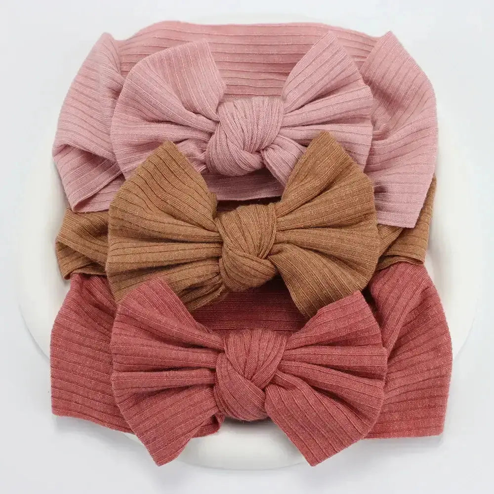 3Pcs/Lot Knit Baby Headband Bow Newborn Elastic Soft NylonPleasant Product