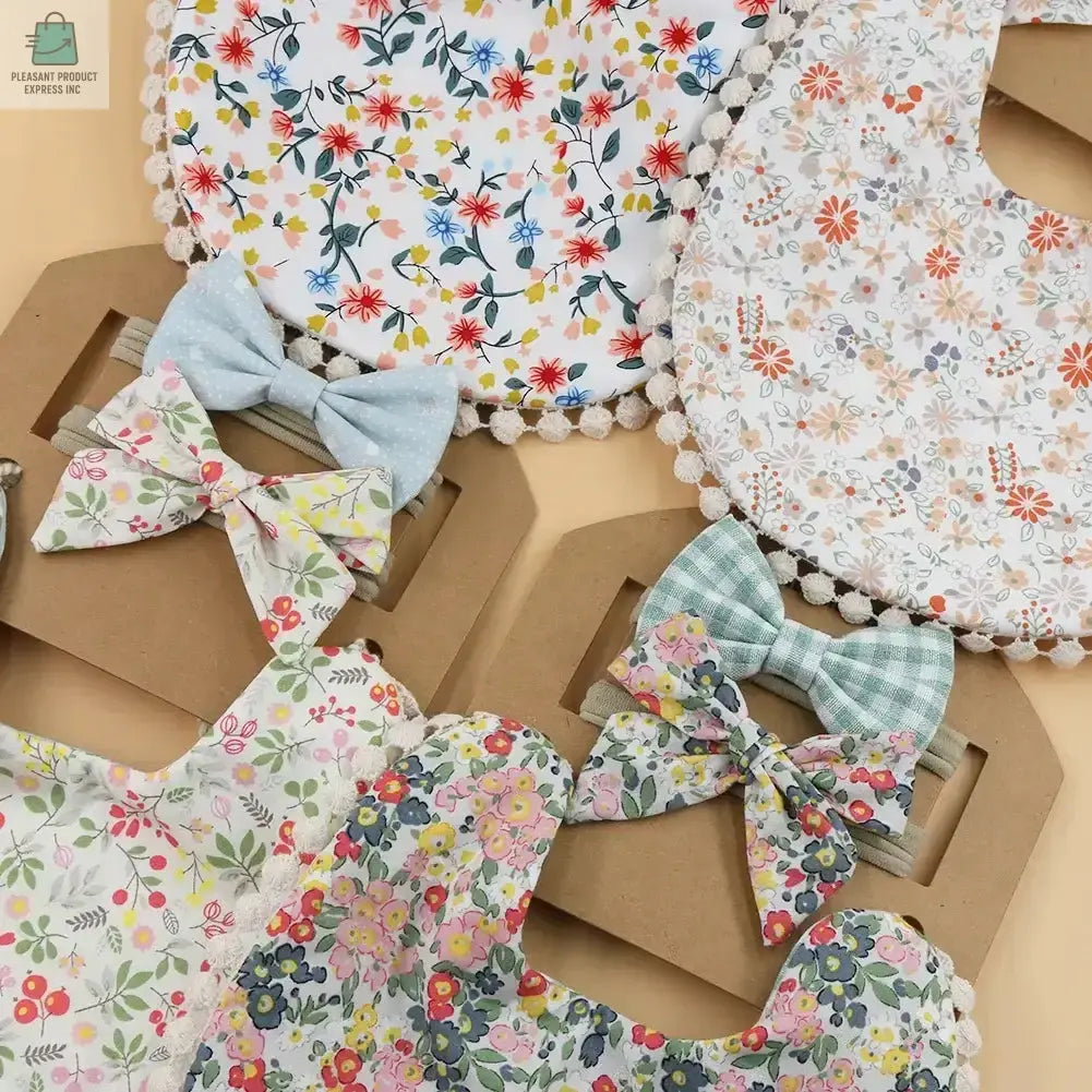 3Pcs/Set Flower Baby Saliva Boy & Girl BibsPleasant Product