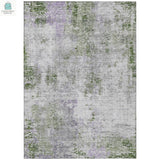 3' X 5' Olive Green And Gray Abstract Washable Indoor Outdoor Area Rug-1