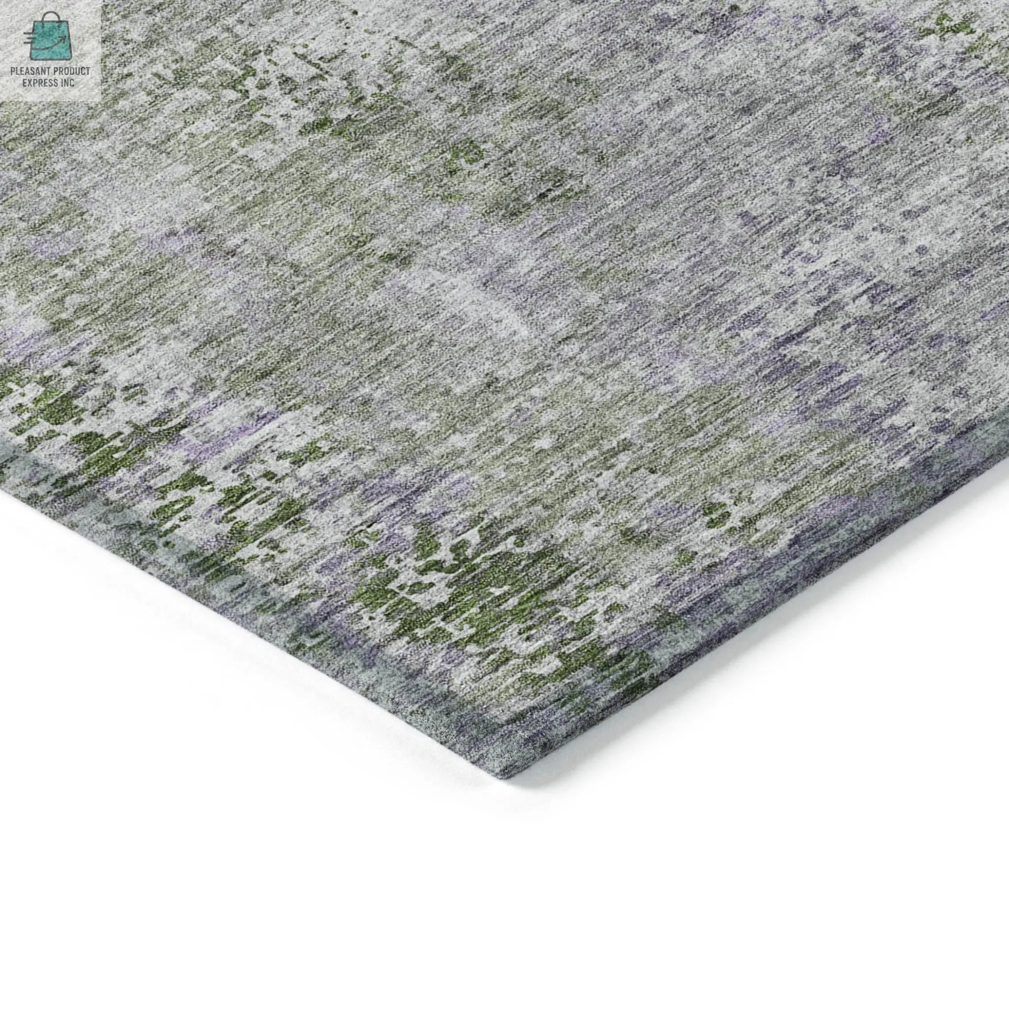 3' X 5' Olive Green And Gray Abstract Washable Indoor Outdoor Area Rug-4