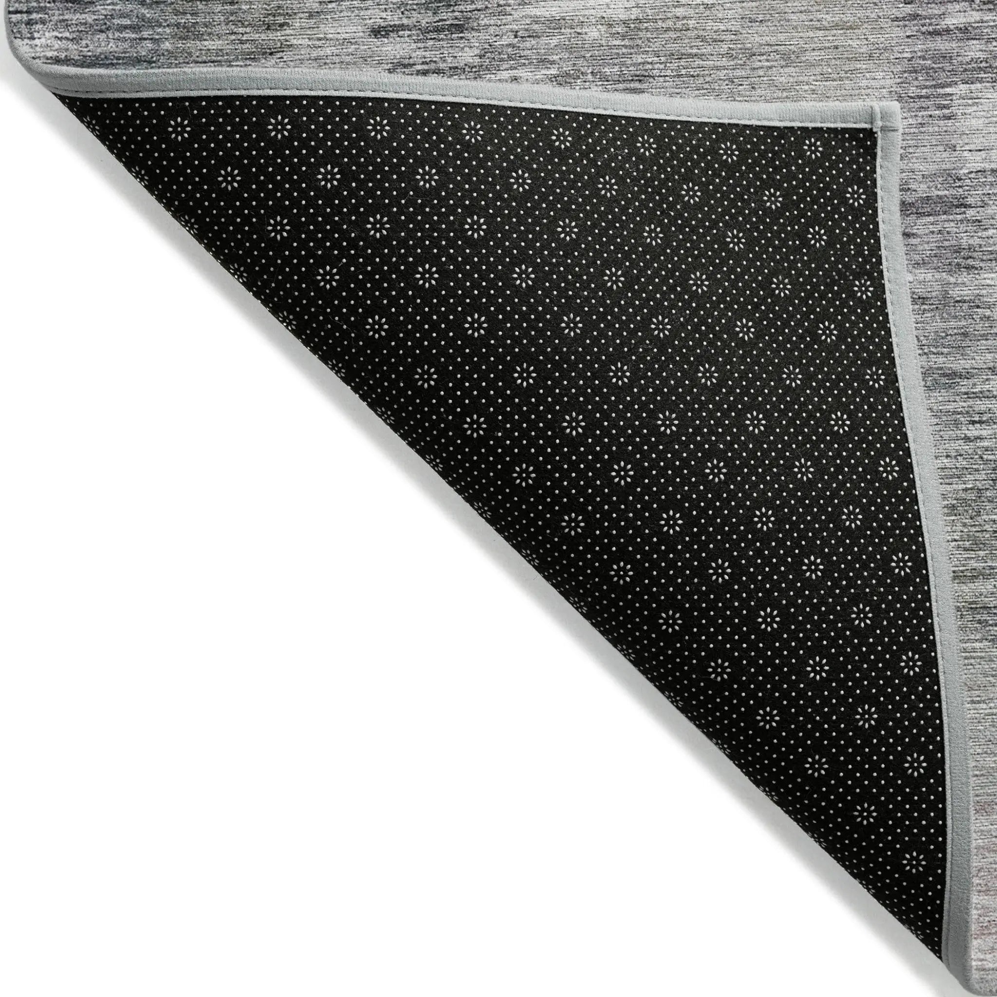 3' X 5' Taupe Gray And Silver Abstract Washable Indoor Outdoor Area Rug-3
