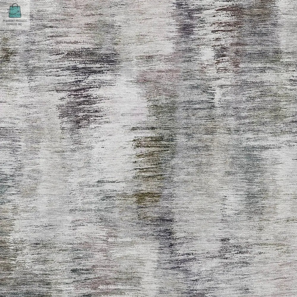 3' X 5' Taupe Gray And Silver Abstract Washable Indoor Outdoor Area Rug-5