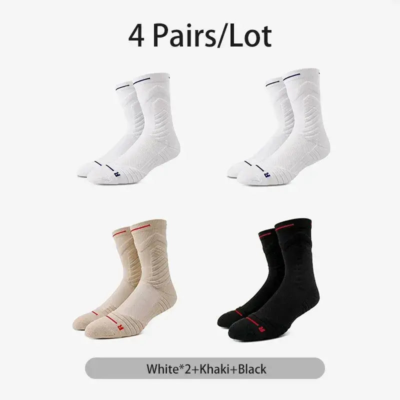 4 Pairs/Lot Professional Basketball Socks Breathable Men Mid-TubePleasant Product