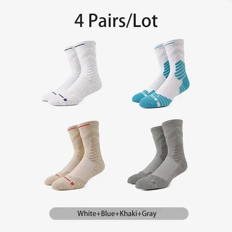 4 Pairs/Lot Professional Basketball Socks Breathable Men Mid-TubePleasant Product