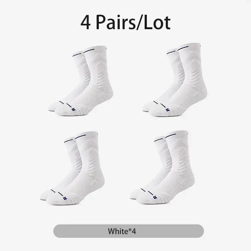 4 Pairs/Lot Professional Basketball Socks Breathable Men Mid-TubePleasant Product