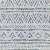 4 ft. x 6 ft. Blue Grey Chevron Coastal Boho Style Indoor Outdoor Area Rug-1