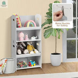 4-in-1 Kids Table and Chairs with Multiple Storage for Learning-Gray-1