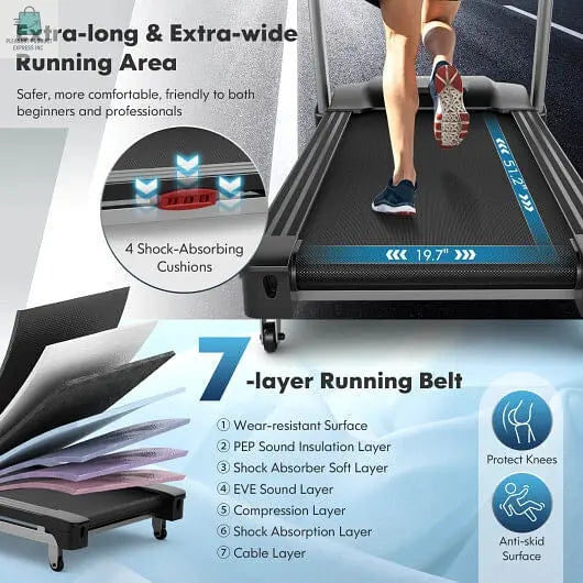 4.75 HP Folding Treadmill with Auto Incline and 20 Preset Programs-Black-1