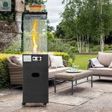 40000 BTU Patio Heater Outdoor Propane Gas Heater with Cover and Wheels-Black-0