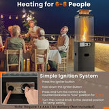 40000 BTU Patio Heater Outdoor Propane Gas Heater with Cover and Wheels-Black-3