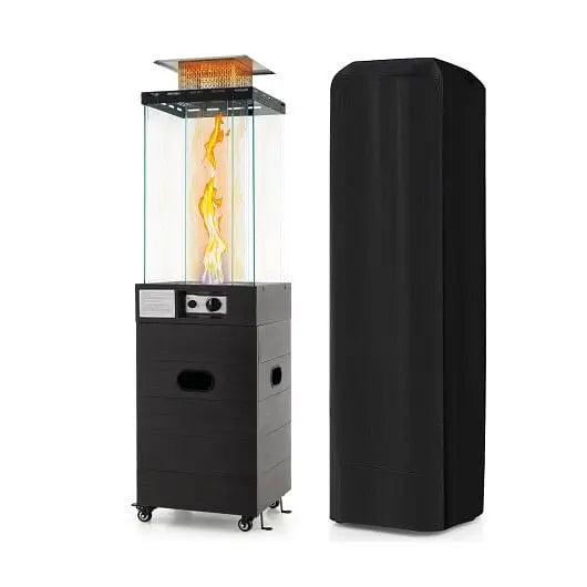 40000 BTU Patio Heater Outdoor Propane Gas Heater with Cover and Wheels-Black-4
