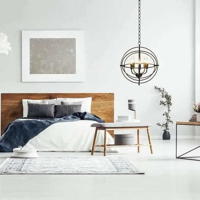 5 Light Brass Rustic Industrial Rotating Metal Chandelier-0